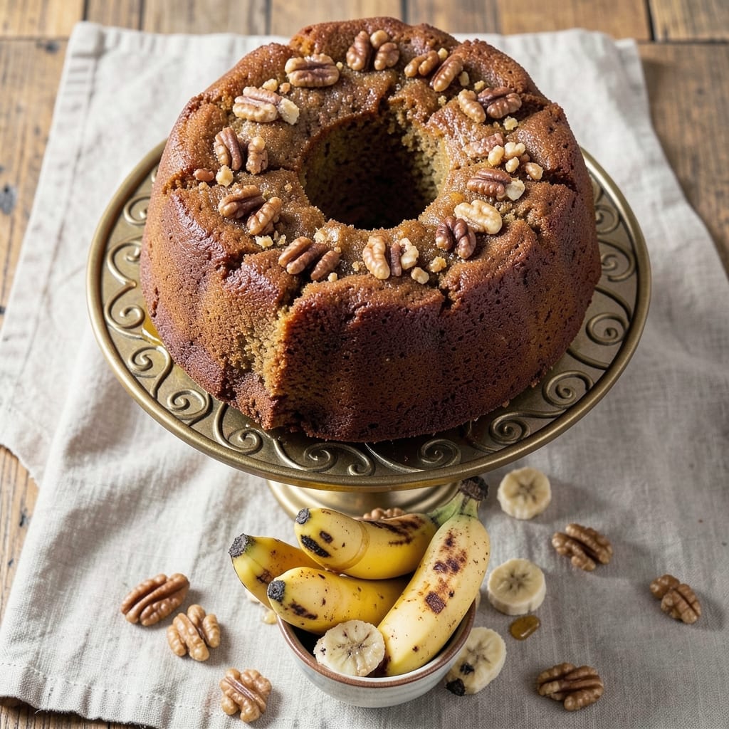 Banana Nut Bread Bundt Cake Recipe: Towering Spice and Walnut Crunch