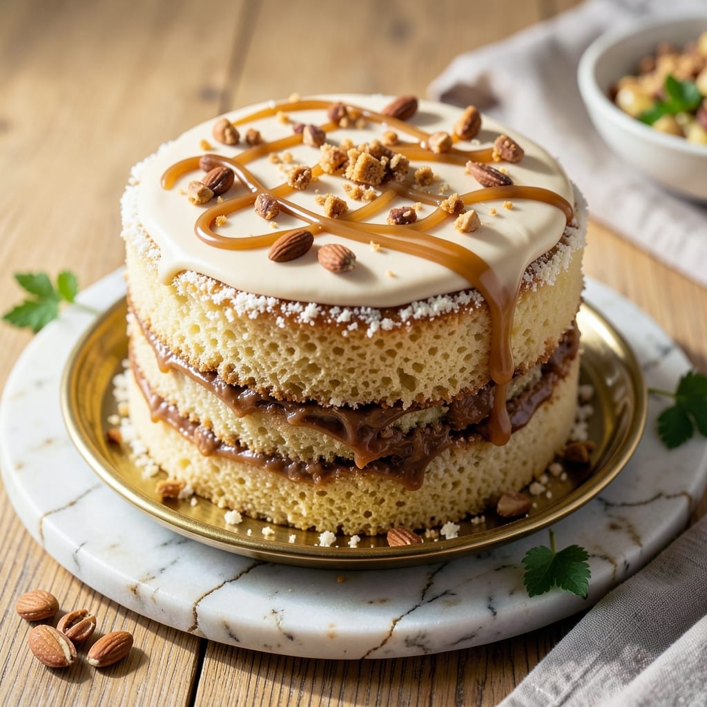 Almond Praline Cake Recipe: Nutty Crunch and Silky Moisture Fusion