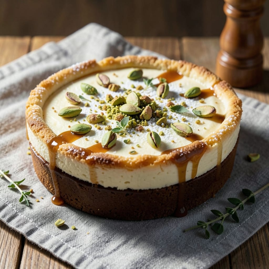 Baked Pistachio Cheesecake Recipe: Nutty Crunch and Silky Texture Fusion