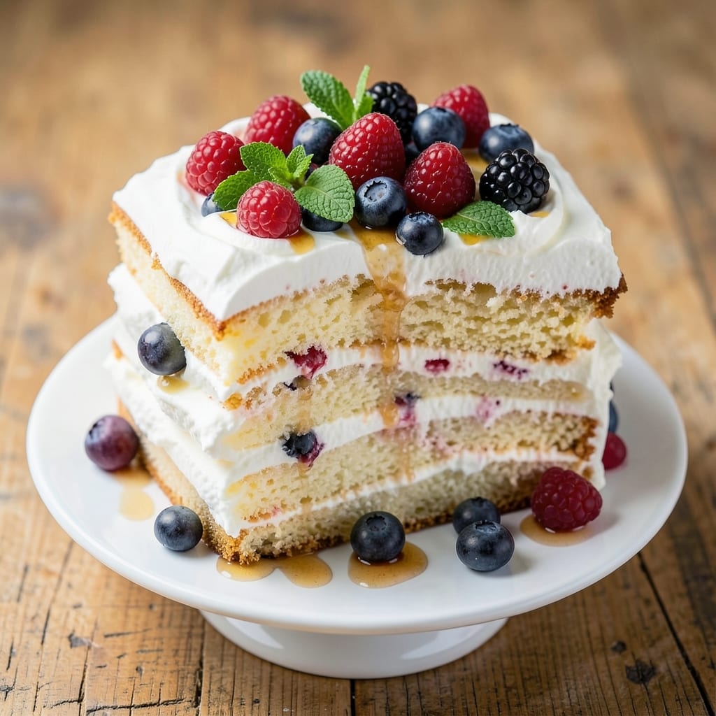 Angel Food Cake With Berries Recipe: Effortless Lightness With Fresh Fruit Topping