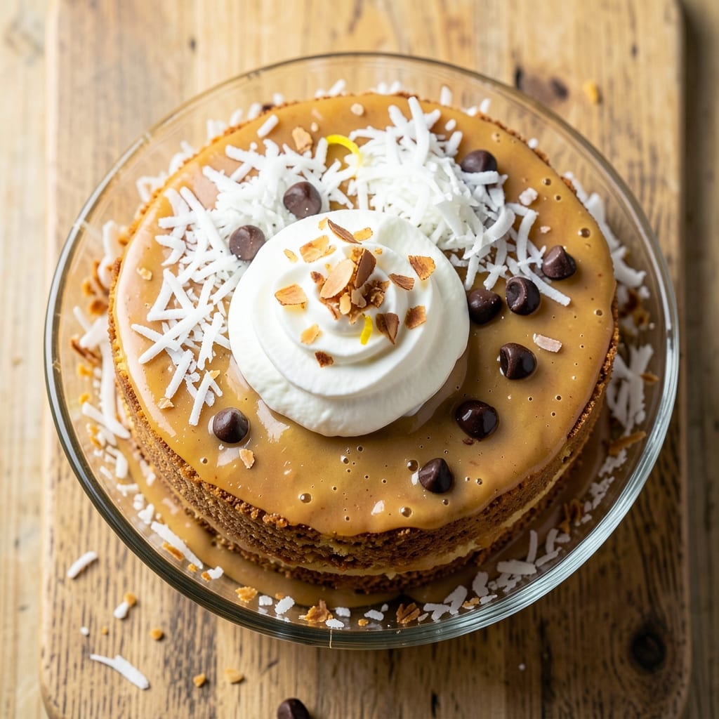Almond Joy Cake Recipe With Sweetened Condensed Milk: No-Bake Layers of Caramelized Coconut Bliss