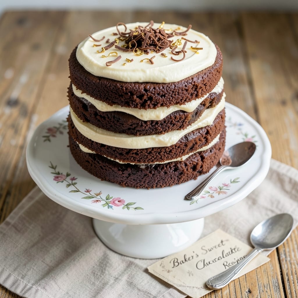 Bakers Sweet Chocolate Cake Recipe: Velvety Fudge Swirls and Rich Ganache Drizzle