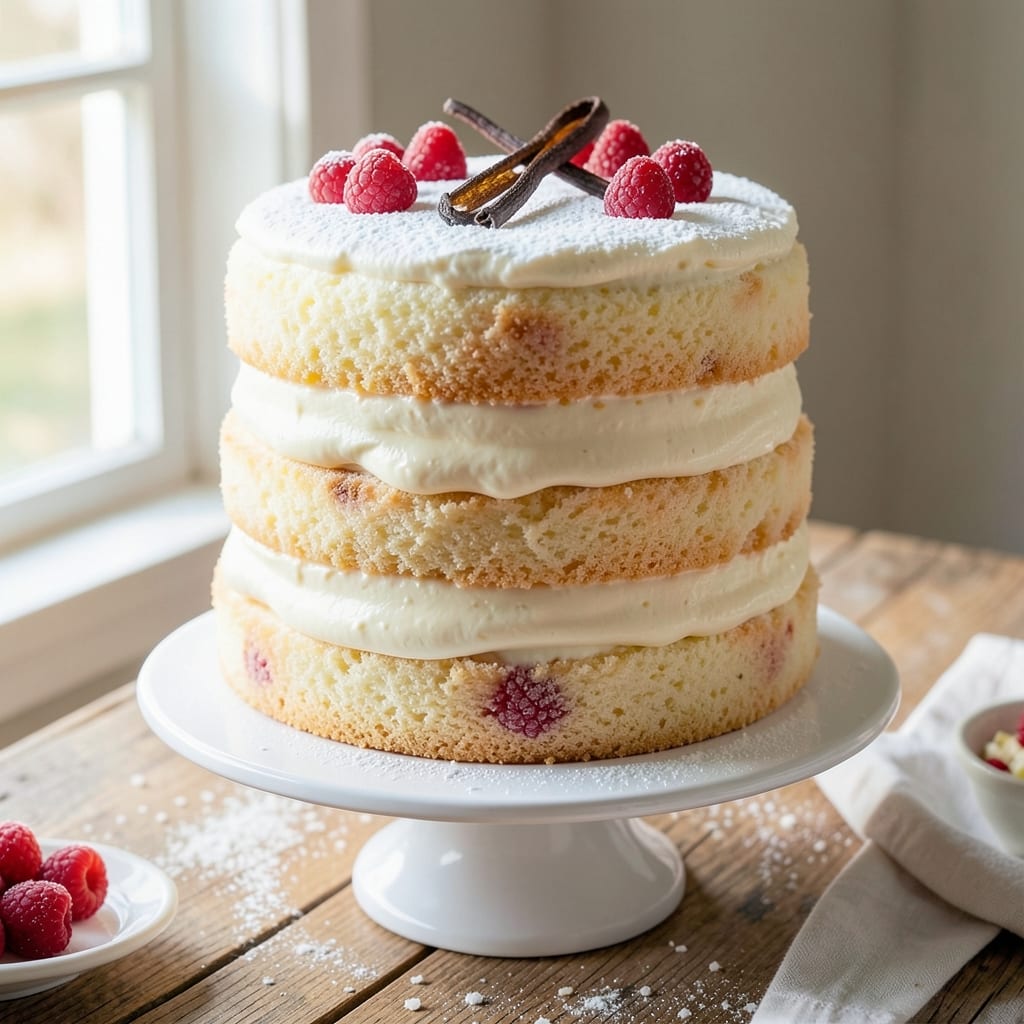 Angel Food Layer Cake Recipe: Fluffy Cloud Layers With Vanilla Bean Streaks