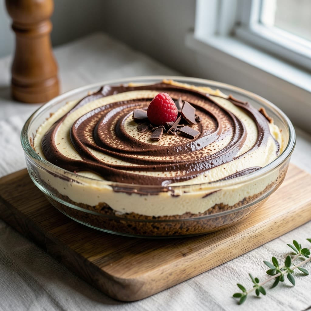 Baked Chocolate Swirl Cheesecake Recipe: Fudgy Cocoa Streaks in Silky Cream