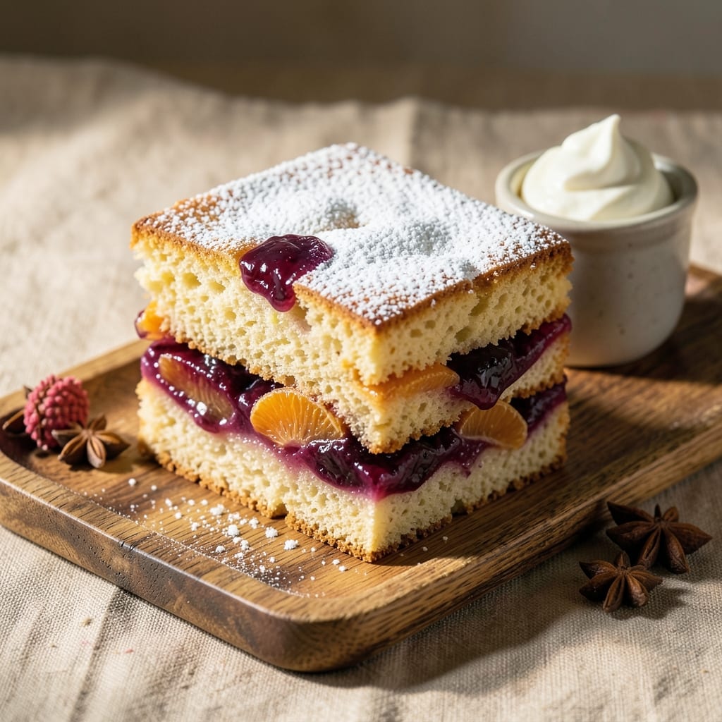 Asian Sponge Fruit Cake Recipe: Tropical Layers With Coconut Swirls