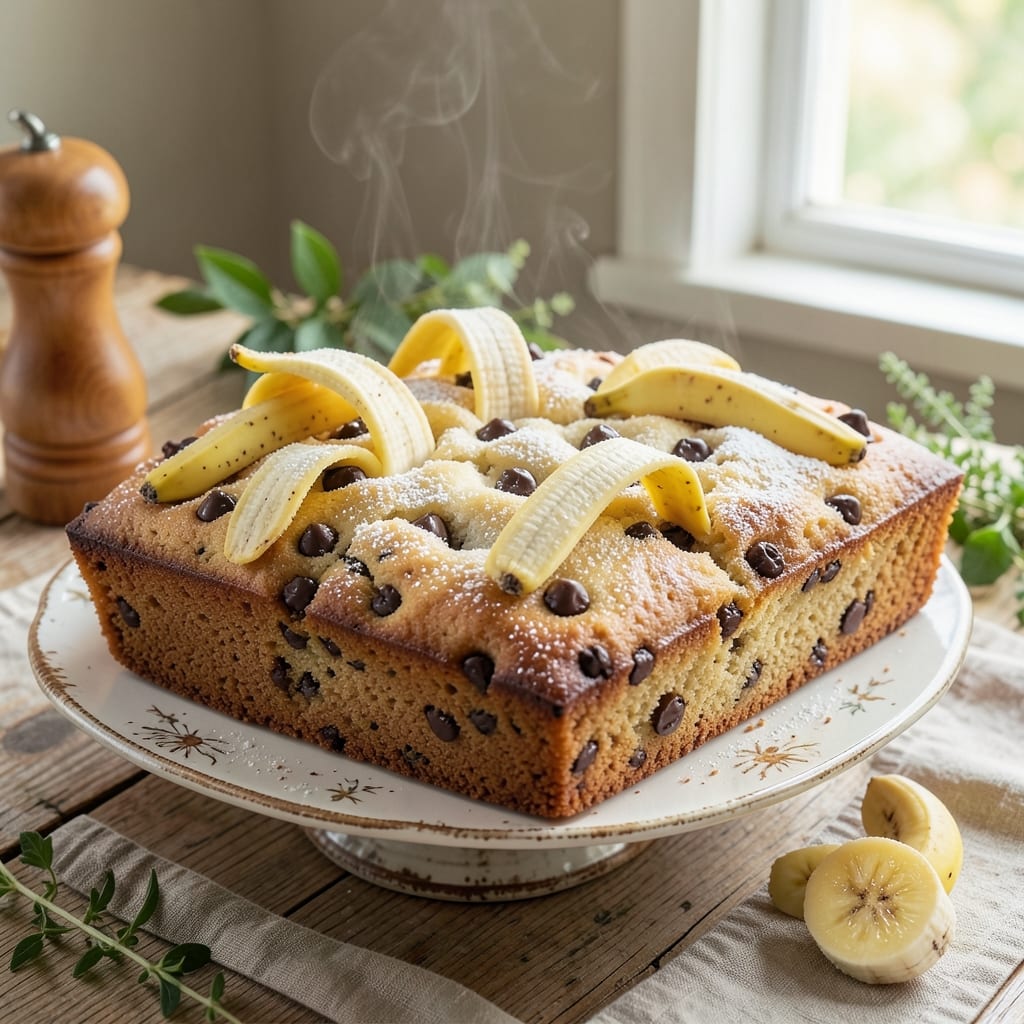 Banana Chocolate Chip Pound Cake Recipe: Ultra-Moist Crumb with Melty Chips