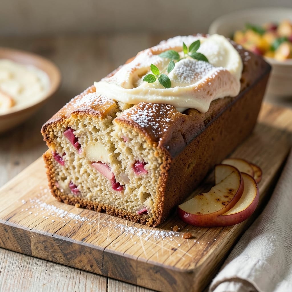 Apple Pound Cake Loaf Recipe: Celery-Crusted Crunch and Spiced Yogurt Streaks