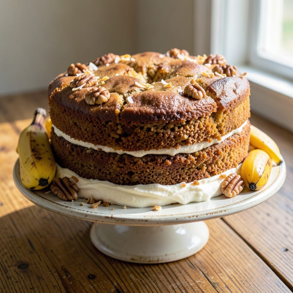 Banana Cake Recipe With Whole Wheat Flour: Nutty Crunch and Moist Layers in One Bite