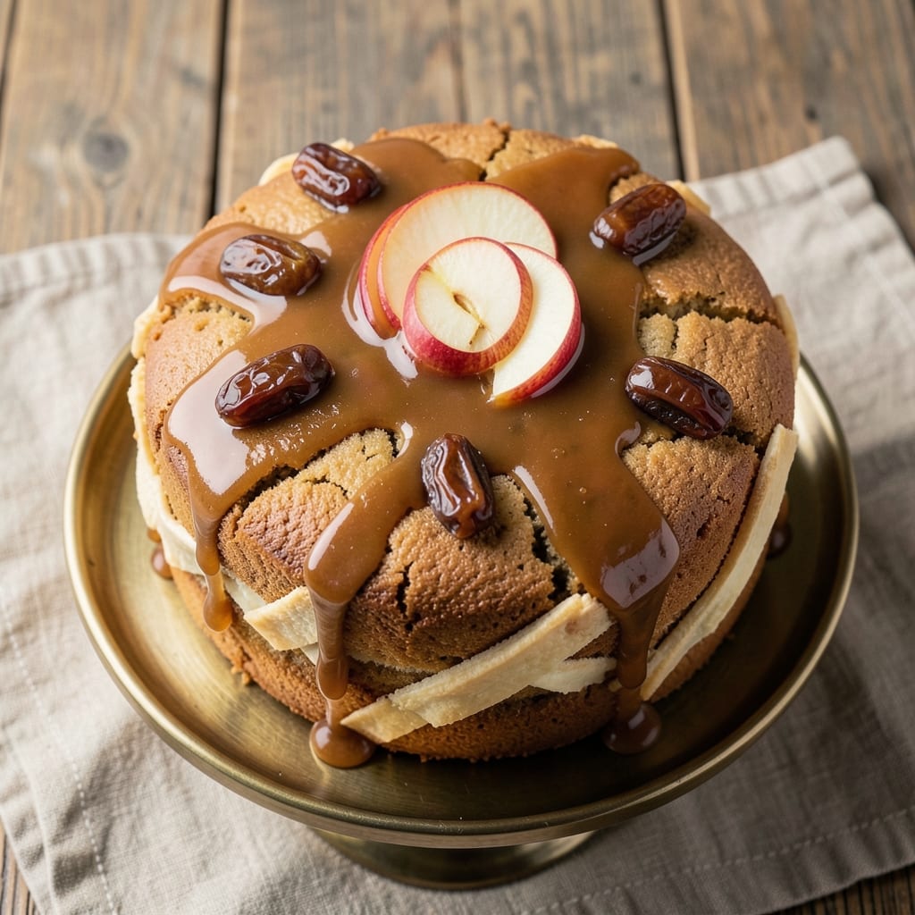 Apple Date Caramel Cake Recipe: Triple-Layered Texture With Nutty Streusel Crown