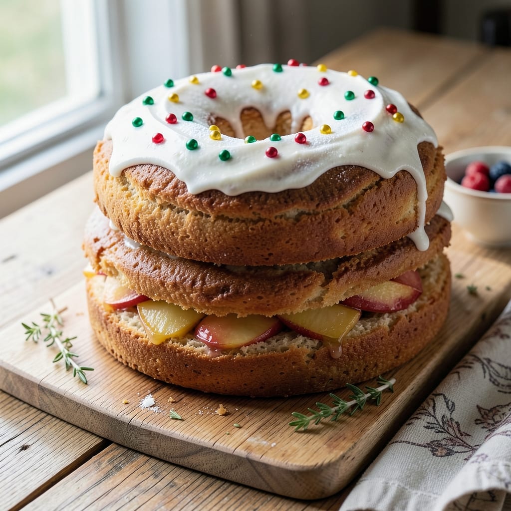 Apple Filled King Cake Recipe: Mardi Gras Colors With Hidden Plastic Baby Surprise