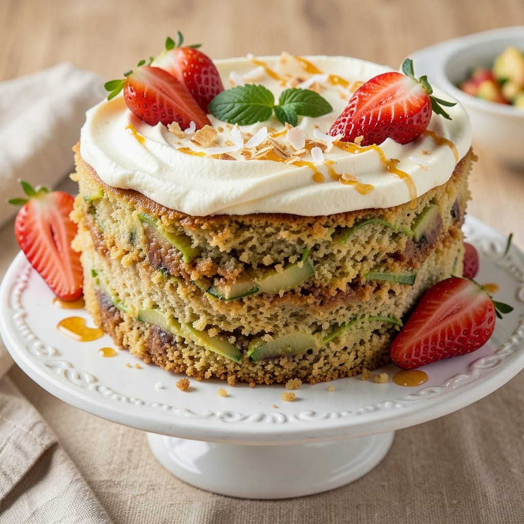 Avocado and Courgette Cake Recipe: Moist Layers with Zesty Herb Crunch