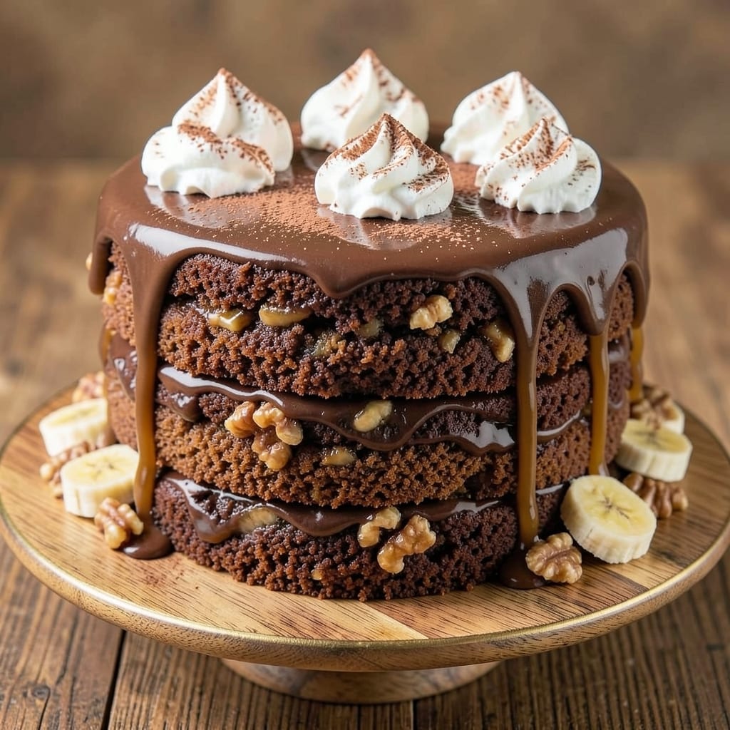 Banana Chocolate Walnut Cake Recipe: Fudgy Layers with Crunchy Nut Magic
