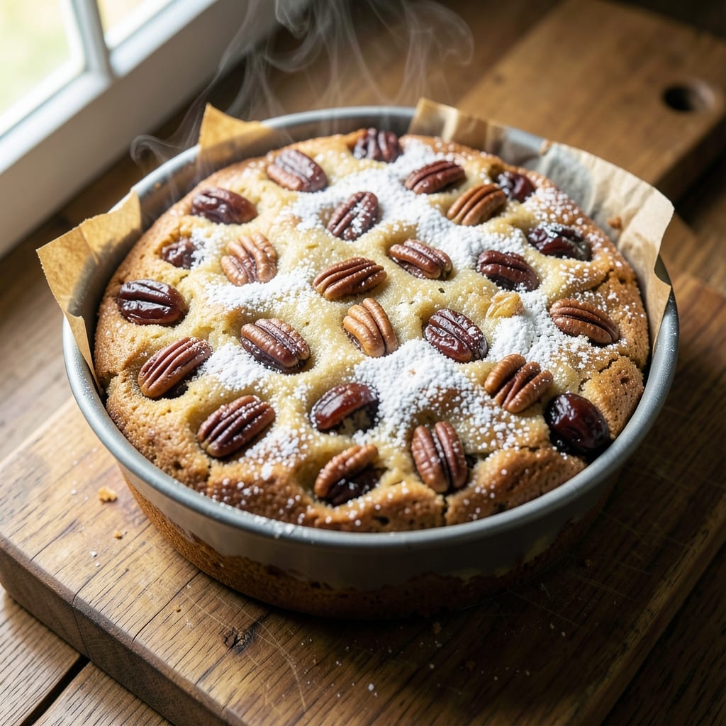 Bakers Bakery Date Nut Cake Recipe: Warm Spiced Filling and Toasted Nut Topping