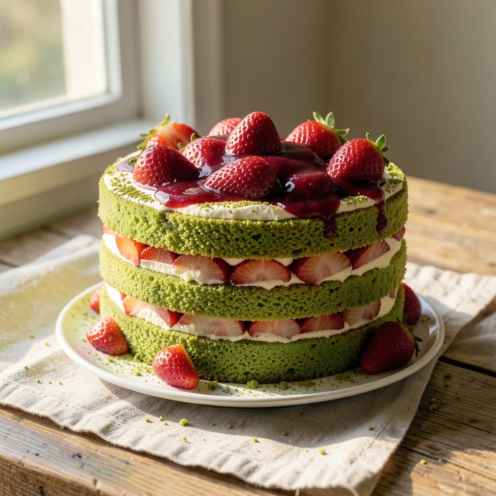 Asian Strawberry Cake Recipe: Matcha-Ginger Swirls and Silky Bean Paste Magic