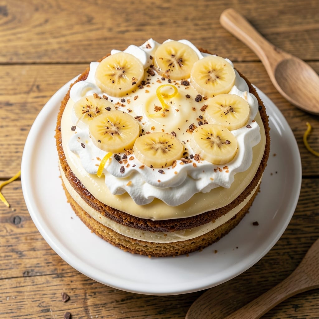 Banana Bavarian Cream Cake Recipe: Layers of Silky Vanilla and Crispy Top
