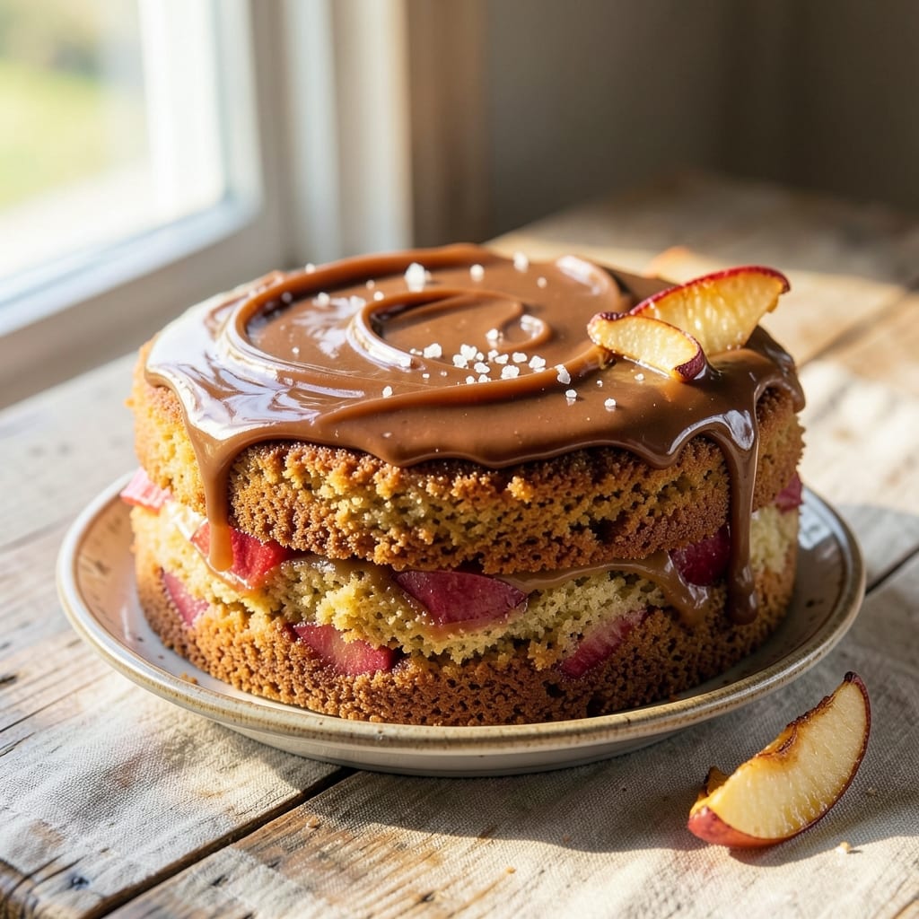 Apple Cake With Caramel Frosting Recipe: Buttery Streusel Top Meets Gooey Drizzle