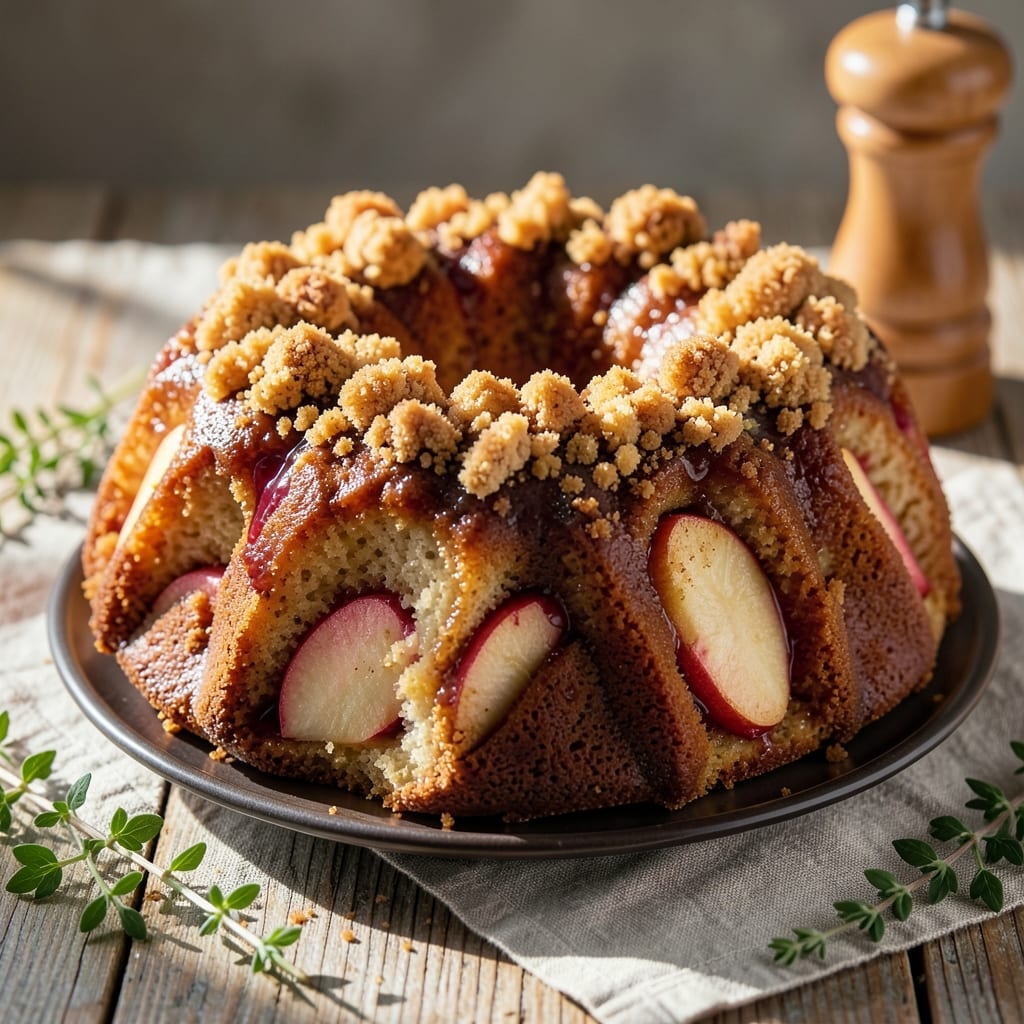 Apple Streusel Bundt Cake Recipe: Spiced Apple Filling Cradled in Buttery Streusel Crunch
