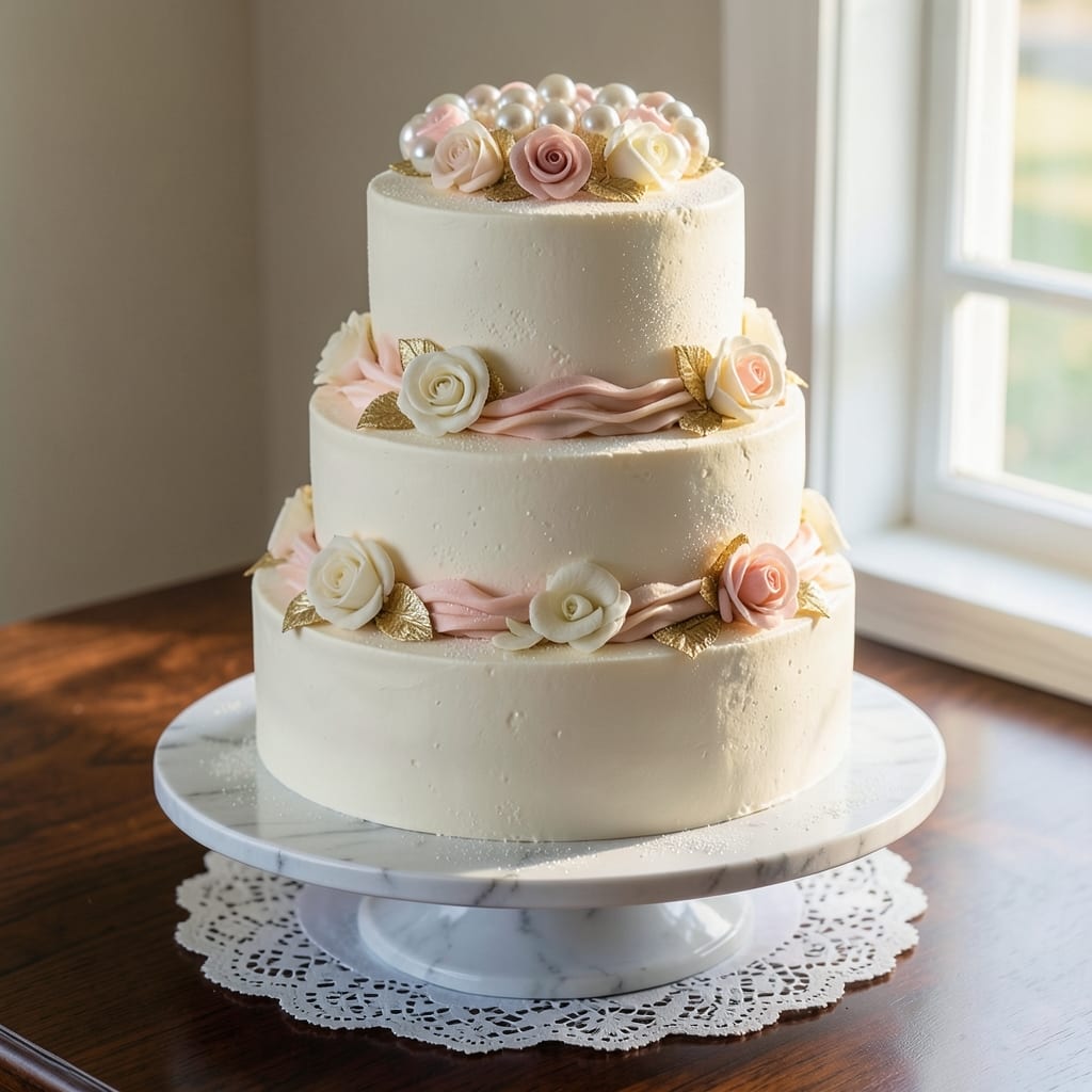 Bakery-Style White Wedding Cake Recipe: Towering Elegance With Crisp Layers