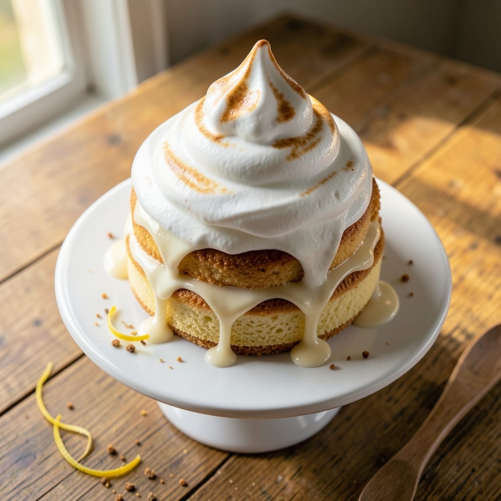 Baked Alaska Cake Recipe: Flambéed Meringue Over Vanilla Bean Bliss