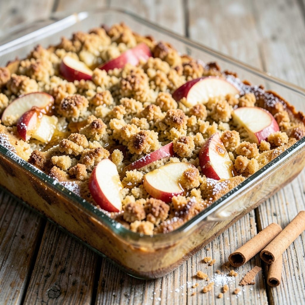 Apple Streusel Sheet Cake Recipe: Warm Spice Streusel Crunch Over Gooey Apple Filling