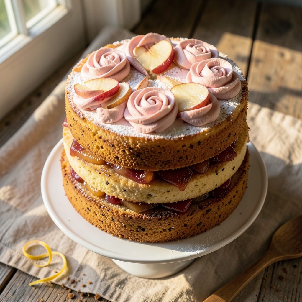 Apple Rose Cake Recipe: Floral Elegance With Apple Rose Filling