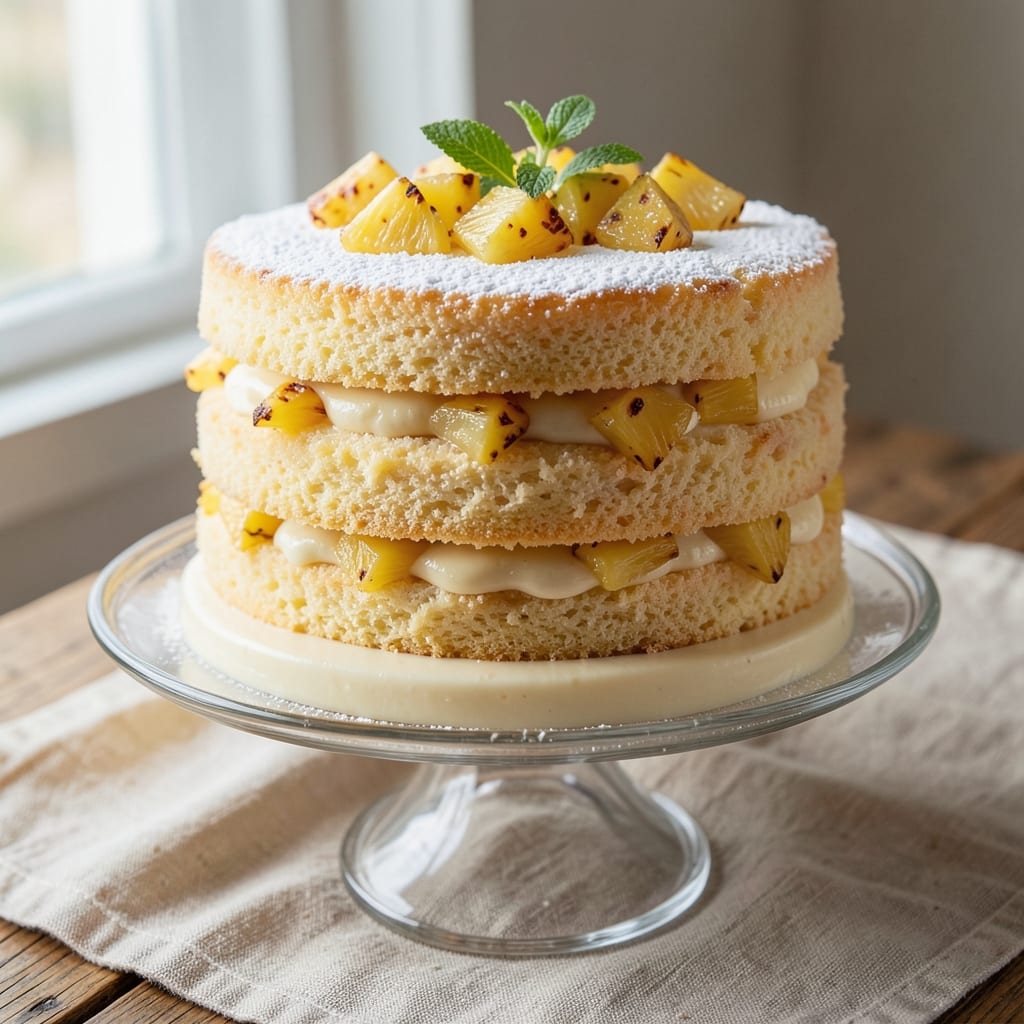 Angel Food Cake Recipe with Pineapple and Vanilla Pudding: Tropical-Lite Layers of Fluff and Cream