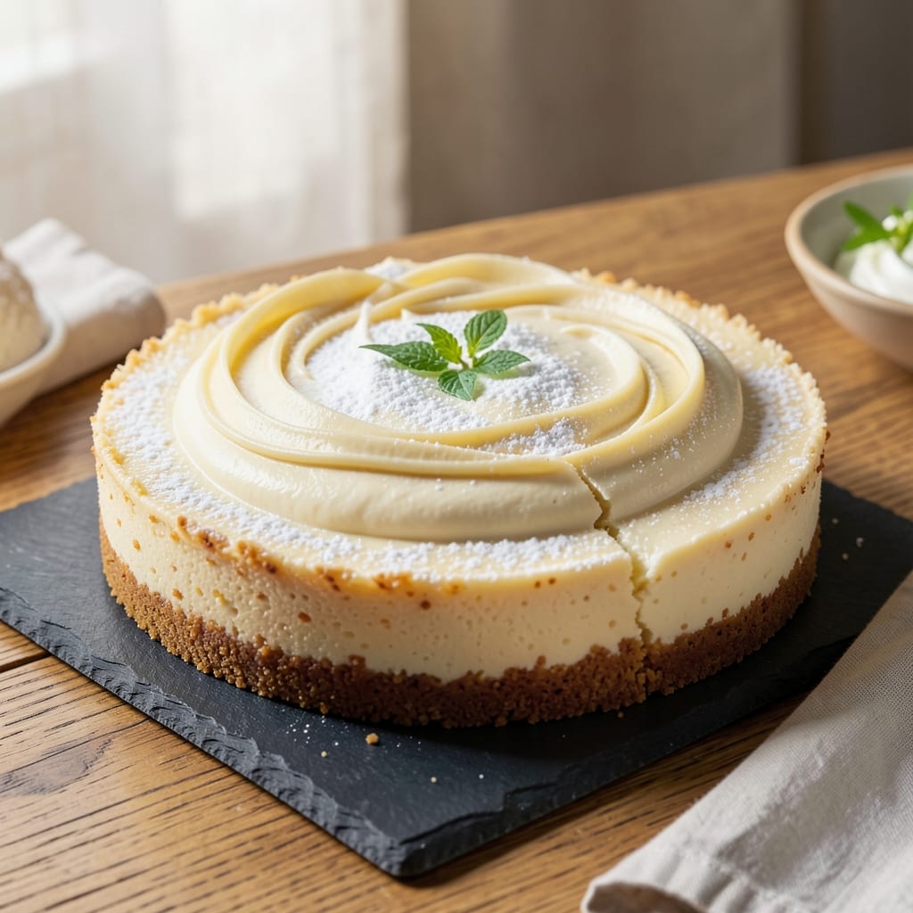 Baked New York Style Cheesecake Recipe: No-Crack Crust and Silky Yolk Streaks