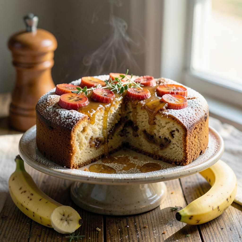 Baked Banana Cake Recipe: Warm Spice and Caramelized Top Harmony