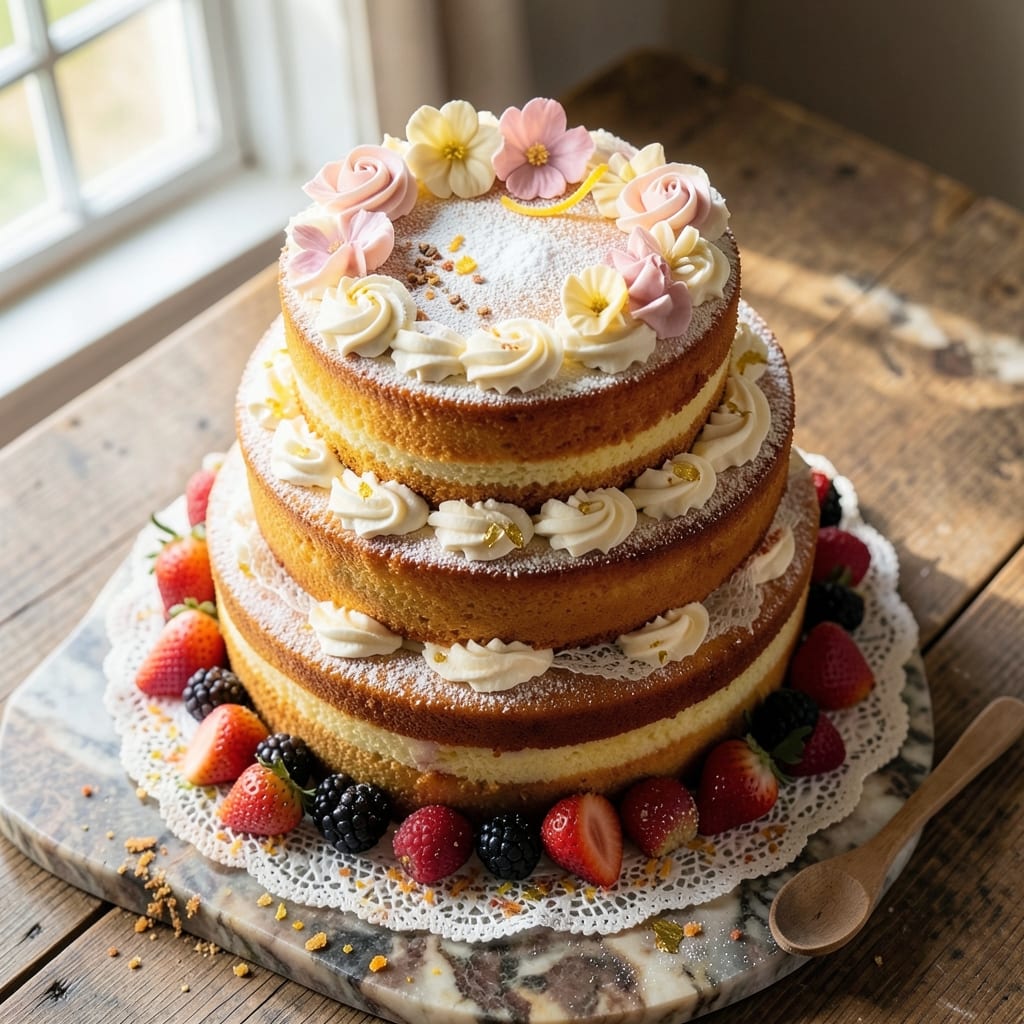 Bakery Birthday Cake Recipe: Triple-Layered Height With Vanilla Buttercream Towers