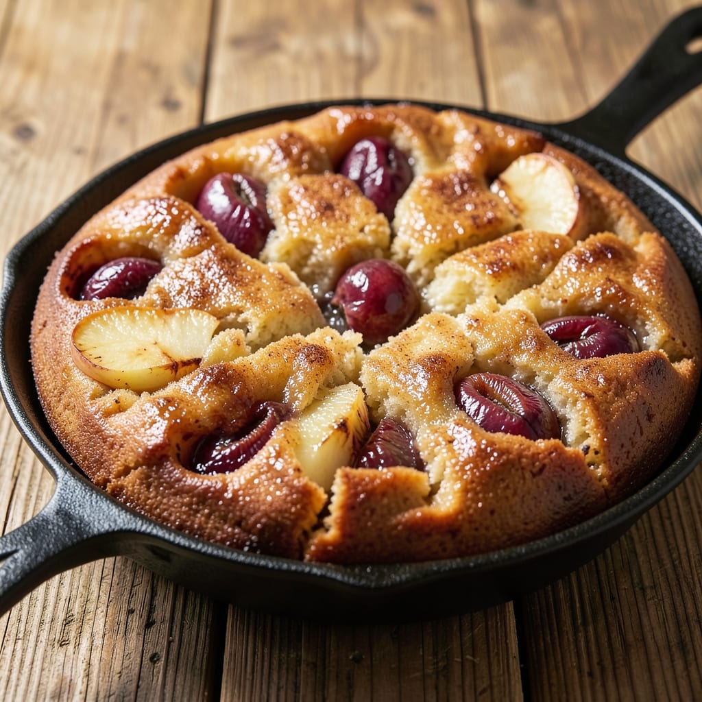 Apple And Plum Upside Down Cake Recipe: Caramelized Fruit Crown and Spiced Crunch